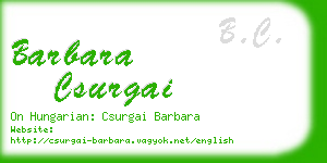 barbara csurgai business card